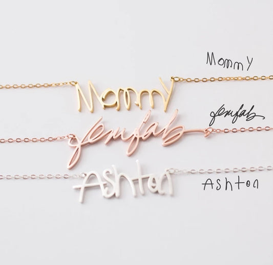 Handwritten Name Necklace